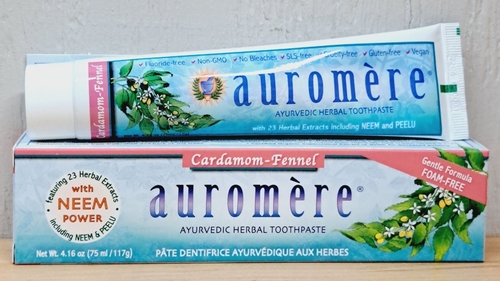 Auromere Toothpaste - Cardamom-Fennel - Foam-Free
